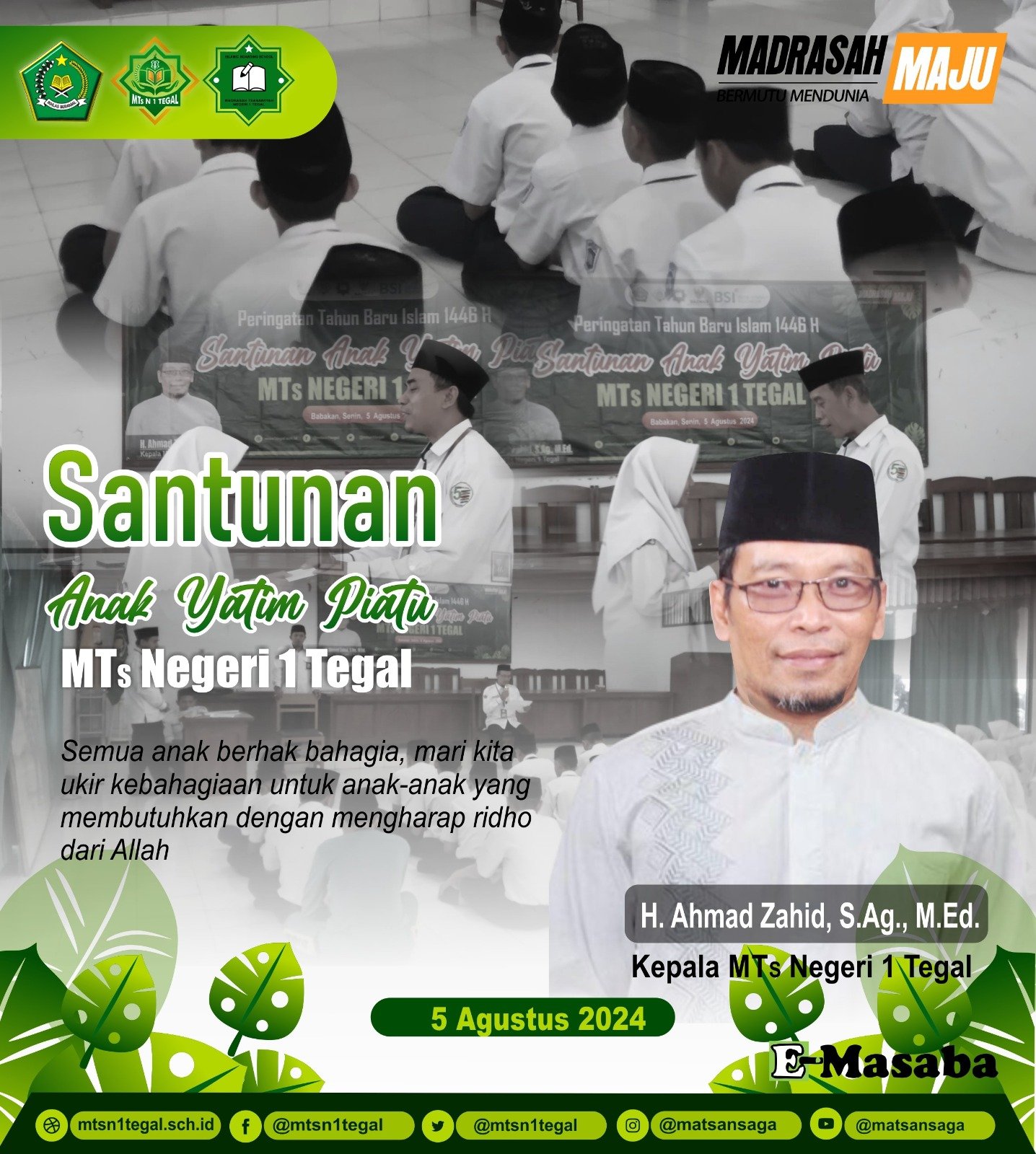 Santunan Yatim Piatu dan Duafa Siswa MTsN 1 Tegal